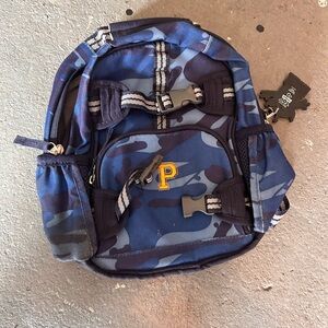 Pottery barn bookbag with a letter "P"